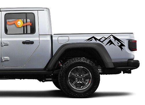 Jeep Gladiator 2 Side JT Small Mountain RangeSticker Autocollant Autocollant Autocollant Style Usine Corps Vinyle Graphique Rayures Kit 2018 - 2024
