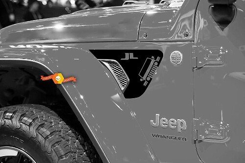Autocollant Déco en Vinyle Aération Avant Aile Avant JL pour Jeep Wrangler 2018-2021