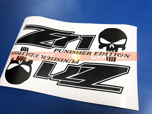 Paire d’autocollants Z71 Punisher Edition 4X4 Off Road Vinyl Carbon Stickers camion Silverado Chevrolet
