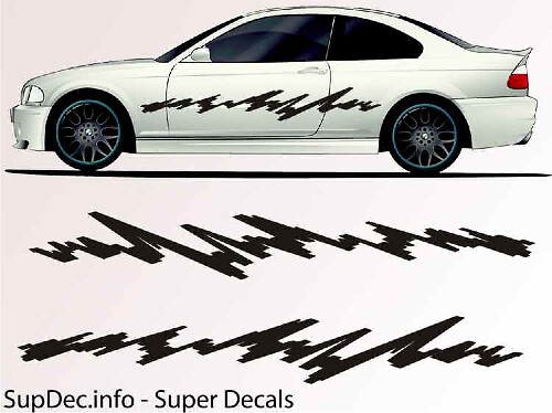 Autocollant vinyle latéral Ligne brisée abstraite