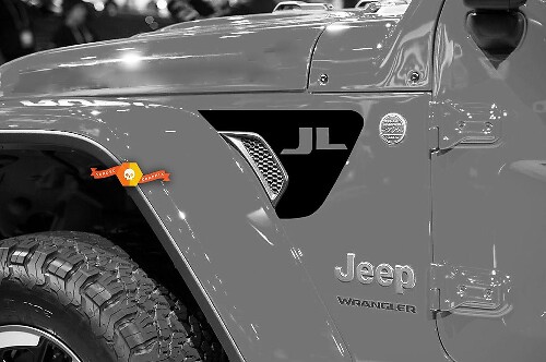 Paire de Jeep Wrangler 2018 JL JLU Jeep Fender Vent Accent 2pc Vinyl Sticker Decal Graphic kit pour 2018-2021 pour les deux côtés
