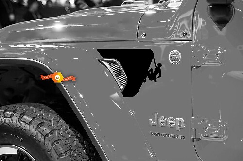 Paire de Jeep Wrangler 2018 JL JLU USA Rock Climber Fender Vent Accent 2pc Vinyl Sticker Decal Graphic kit pour 2018-2021 pour les deux côtés
