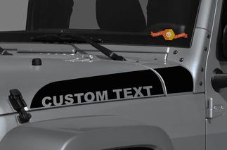 Paire de Jeep Wrangler Gladiator JT JL JLU Rubicon Hood Custom Text Spear Vinyl Decal Graphic kit for 2018-2021

