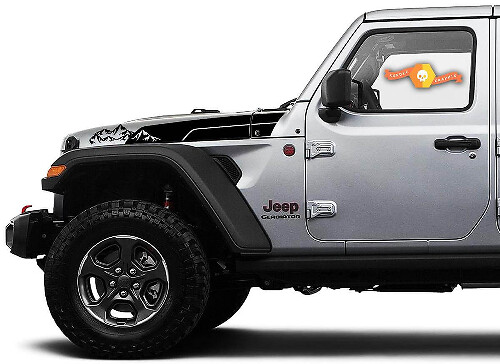 Autocollants Vinyle Rayures Capot Style Montagne pour Jeep Wrangler Gladiator Rubicon