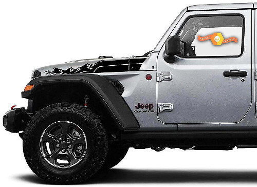 Kit de décalcomanies en vinyle à rayures pour capot de montagne pour Jeep Wrangler Gladiator Rubicon