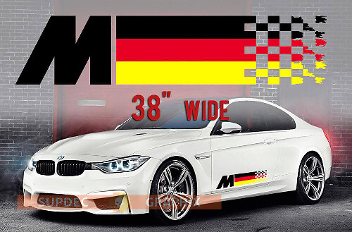 Autocollant vinyle latéral style drapeau allemand M pour BMW M2