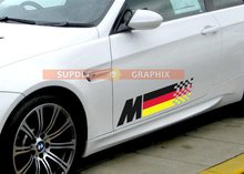 BMW drapeau allemand M couleurs drapeau pour BMW tous modèles vinyle autocollant autocollant 2 pièces M4 M5 M6 M2 M340i 440i
 2