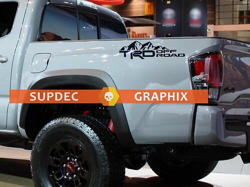 Autocollant vinyle style montagne TRD Off Road pour le flanc de lit Toyota Tundra