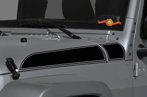 Kit d'autocollants en vinyle pour les côtés du capot de Jeep Wrangler et Gladiator