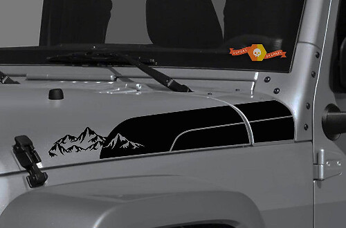 Kit d'autocollants vinyle latéraux pour capot Mountains pour Jeep Wrangler Gladiator