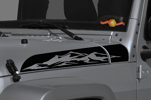 Kit d'autocollants en vinyle Mountain Range Hood pour Jeep Wrangler et Gladiator