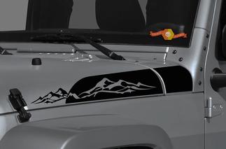 Jeep Wrangler Gladiator JT JL JLU Rubicon Hood Mountains Kit graphique en vinyle pour 2018 2021
