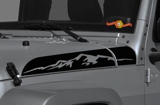 Nouveau Jeep Wrangler Gladiator JT JL JLU Rubicon capot montagnes vinyle autocollant graphique kit pour 2018 2021
