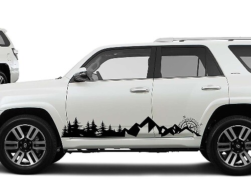 Kit de décalcomanies en vinyle à bande latérale Forêt de Montagne pour Toyota 4Runner