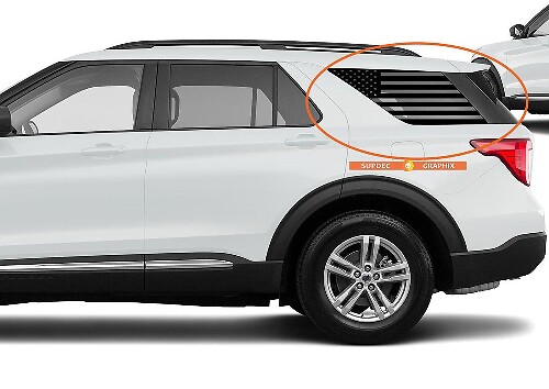 Autocollants de pare-brise de drapeau américain Ford Explorer 2020 pour autocollants de vitres arrière
