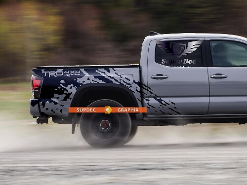 Autocollant en vinyle éclaboussure de boue TRD 4x4 pour flanc de benne Toyota Tacoma 2013-2020
