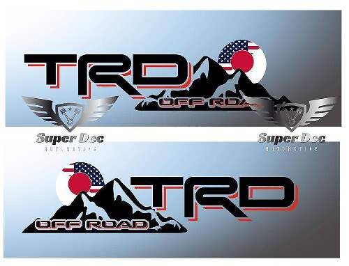 Ensemble d'autocollants style drapeau US Japon TRD Off Road pour Toyota Tacoma Tundra 4Runner FJ Cruiser
