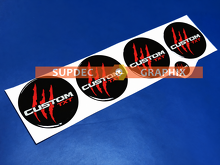 Raptor SVT Style Red Claw Custom TXT 60mm Domed Set — Autocollant vinyle (centre de roue)_3
