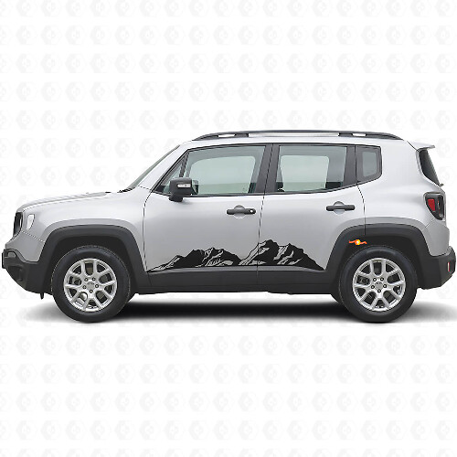 Kit d'autocollants en vinyle pour bas de caisse Mountains Rocker Panel pour Jeep Renegade