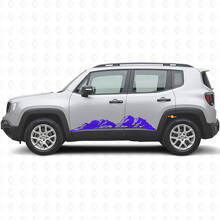Kit d'autocollants en vinyle pour bas de caisse Mountains Rocker Panel pour Jeep Renegade_2