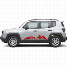 Kit d'autocollants en vinyle pour bas de caisse Mountains Rocker Panel pour Jeep Renegade_4