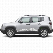 Kit d'autocollants en vinyle pour bas de caisse Mountains Rocker Panel pour Jeep Renegade_5