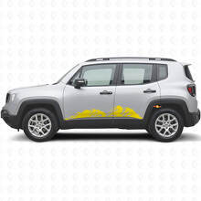 Kit d'autocollants en vinyle pour bas de caisse Mountains Rocker Panel pour Jeep Renegade_6