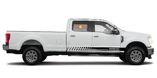 Autocollants en vinyle à rayures de bas de caisse de course pour Ford F-250 2020
