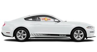 Autocollants en vinyle à rayures de bas de caisse de course pour Ford Mustang 2020
