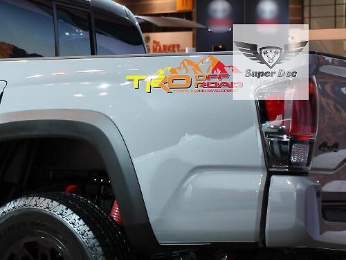 Paire d'autocollants en vinyle TRD Off Road Mountain pour les côtés de lit Toyota Tacoma Tundra FJ Cruiser
