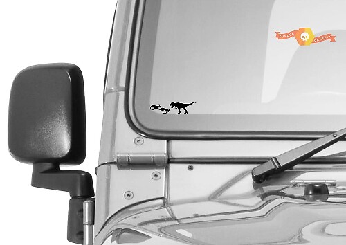 Autocollant Vinyle T-Rex Dinosaure Invisible sur Pare-brise pour Jeep Wrangler