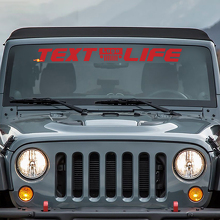 Autocollant vinyle personnalisé Texte Life Bannière pare-brise pour Jeep Wrangler 2