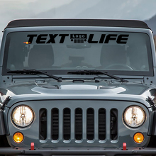 Autocollant vinyle personnalisé Texte Life Bannière pare-brise pour Jeep Wrangler 3