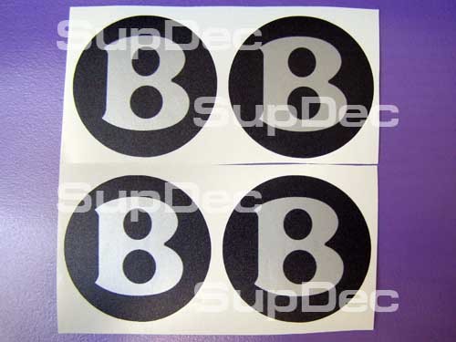 bentley noir argent 4 décalcomanies centre cap logo B