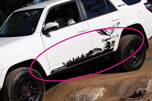 Autocollant en vinyle côté Montagnes Arbres et Loup pour Toyota 4Runner