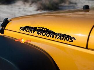 Autocollants de fenêtre Smoky Mountains New Mountains pour capot Jeep Wrangler Rubicon Renegade autocollant en vinyle
 1