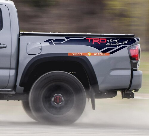paire d'autocollants en vinyle TRD Racing Development côté Toyota Tacoma pour Tacoma 2013 - 2020 ou Tundra 2013 - 2020
