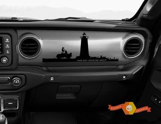 Jeep JT Rubicon Gladiator Dashboard votre prochaine aventure attend le phare Willys avec scène Vinyl Decal
