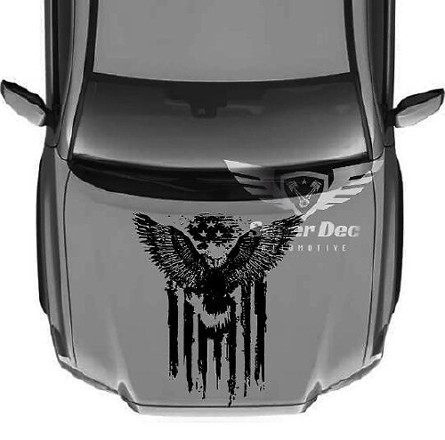 Autocollant en vinyle drapeau américain usé Aigle royal pour Toyota Tacoma Tundra