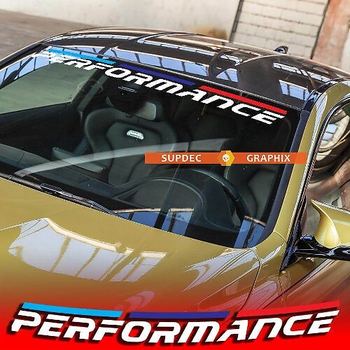 Autocollant vinyle style M Performance pour pare-brise BMW