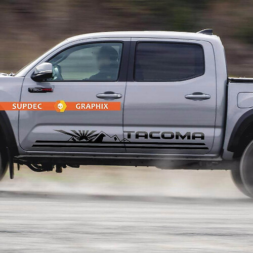 Kit de décalcomanie vinyle bande latérale Soleil Levant des Montagnes pour Toyota Tacoma