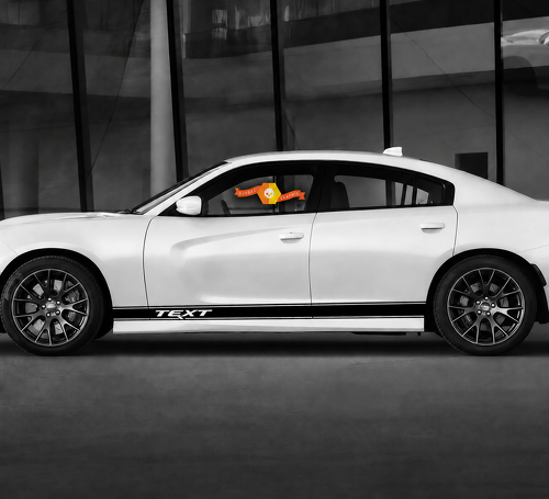 Daytona Hemi GT TEXT Stripe — Autocollant en vinyle (bas de caisse) pour Dodge Charger 2011-2020