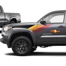 Toyota Tacoma lignes Vintage rétro rayures autocollant autocollant graphique côté lit rayure corps Kit pour Tacoma 3d Gen
 2