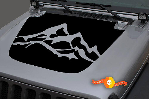 Autocollant Vinyle Décoratif Capot Montagnes 2 pour Jeep Gladiator JT Wrangler JL JLU