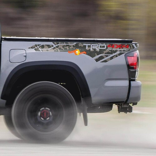 Autocollant vinyle camouflage style tout-terrain TRD 4x4 pour bas de caisse Toyota Tacoma 2013-2020