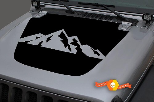 Jeep 2018-2021 Gladiator JT Wrangler JL JLU Hood Steep Mountain Unique Vinyl sticker Sticker Graphics
