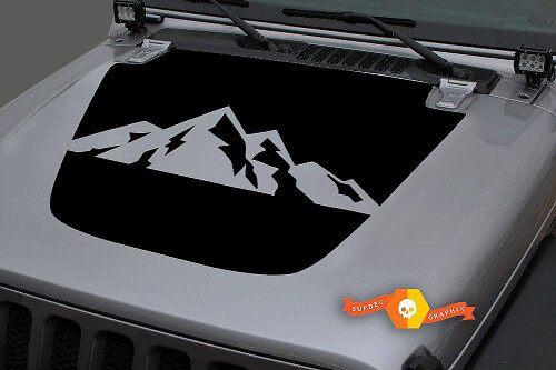 Autocollant en vinyle pour capot de montagne escarpée pour Jeep Gladiator et Wrangler
