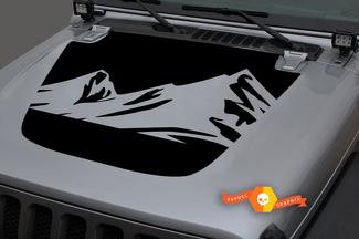 Jeep 2018-2021 Gladiator JT Wrangler JL JLU Hood Mountain Unique Vinyl sticker Sticker Graphics
