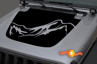 Jeep Gladiator JT Wrangler JL JLU Capot Montagnes Vinyle Autocollant Graphiques pour 2018-2021
