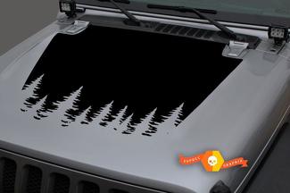 Jeep 2018-2021 Gladiator JT Wrangler JL JLU capot sauvage forêt vinyle autocollant autocollant graphique
